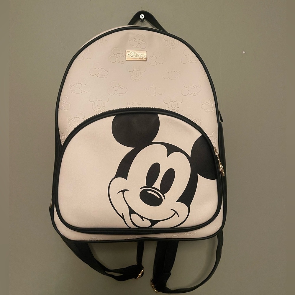 Disney Cream and Black Mickey Mouse Backpack